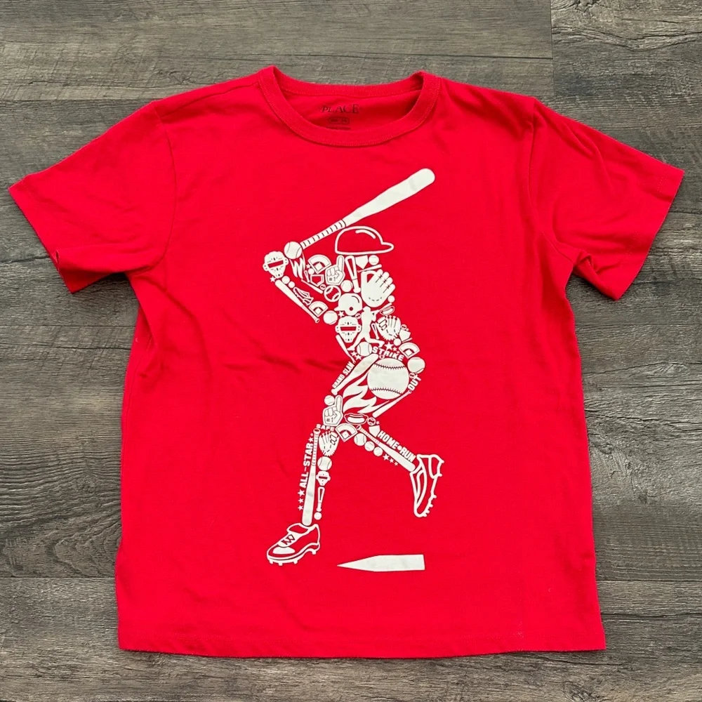 Children's Place BUNDLE (4)‎ Medium 7/8 Baseball/Football/Sports Graphic Tees